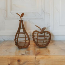 Load image into Gallery viewer, Set/2 Asst Contemporary Rust Apple + Pear 11.5x11.5x23/13.5x13.5x15cm (2)