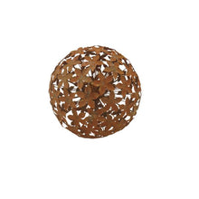 Load image into Gallery viewer, Sml Rust Foral spere Garden Décor 28cm