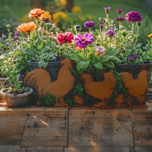 Load image into Gallery viewer, Chook Family Garden Stake 70.5x1x49.5cm