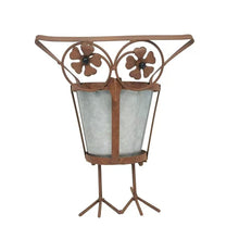 Load image into Gallery viewer, Arty Owl w/Galvanised Potplanter 18.5x15x23cm