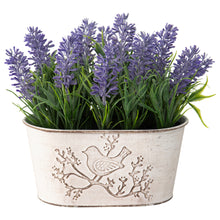 Load image into Gallery viewer, Artificial Lavender Plant in Oval Pot w/Bird 22x12x18cm