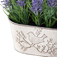 Load image into Gallery viewer, Artificial Lavender Plant in Oval Pot w/Bird 22x12x18cm