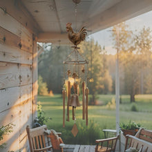 Load image into Gallery viewer, Hanging Chicken Windchime + Cast Iron Bell 13.5x13.5x78.5cm