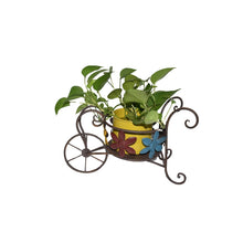 Load image into Gallery viewer, Antique Wheelbarrow w/Flower Design Potplanter 41.5x20.5x26cm