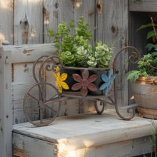 Load image into Gallery viewer, Antique Wheelbarrow w/Flower Design Potplanter 41.5x20.5x26cm