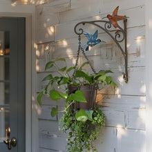 Load image into Gallery viewer, Hanging Potplanter w/Pot + Wall Bracket + Hummingbirds 34x18x55cm