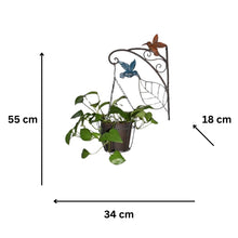 Load image into Gallery viewer, Hanging Potplanter w/Pot + Wall Bracket + Hummingbirds 34x18x55cm