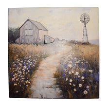 Load image into Gallery viewer, Farm Scene Pressed Metal Textured Wall Art 45.5x0.5x45.5cm