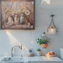 Load image into Gallery viewer, Flower Jars Scene on Canvas- Textured Oil Painting Wall Art 94x3x78.5cm