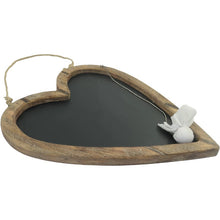 Load image into Gallery viewer, Wood-framed Hanging Heart Blackboard 36x2x42cm