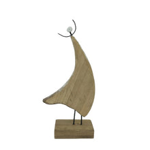 Load image into Gallery viewer, Set/2 Asst Size Handcrafted Contemporary Wooden Angels 11.5x5x24/10.5x5x20cm