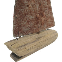 Load image into Gallery viewer, Handcrafted Sailboat w/Blue + Whitewash 26x6.5x35cm