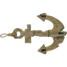 Load image into Gallery viewer, Handcrafted Wooden Anchor Wall Hanging w/3 Hooks 39.5x6.5x63cm