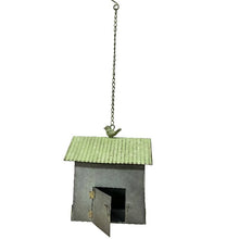 Load image into Gallery viewer, Galvanised + Green Detail Hanging Birdhouse 21.5x14x21.-62cm