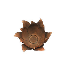 Load image into Gallery viewer, Lge Rust Metal Lotus Flower C/Holder28*28*15