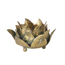 Load image into Gallery viewer, Distressed Gold Flower Candle Holder16*16*11