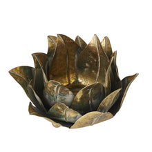 Load image into Gallery viewer, Distressed Gold Flower Candle Holder16*16*11