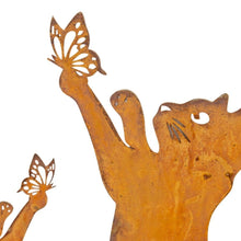 Load image into Gallery viewer, Rust Cat+Kitten Garden Stake 31x2.5x43cm