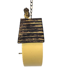 Load image into Gallery viewer, Hanging Yellow Distressed Birdhouse on chain 20x8x20-60cm (2)