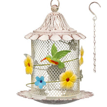 Load image into Gallery viewer, Hanging Mesh Birdfeeder w/Flowers + Bird 21.5x21.5x58cm