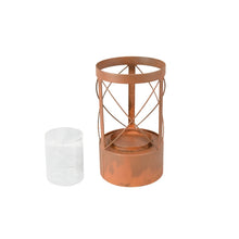 Load image into Gallery viewer, Rust Round Pillar Candle Holder 15x26cm