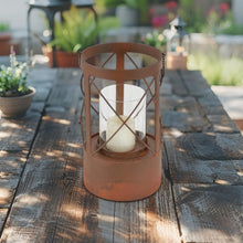 Load image into Gallery viewer, Rust Round Pillar Candle Holder 15x26cm