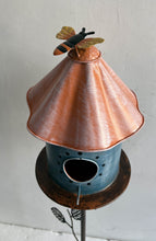 Load image into Gallery viewer, Birdhouse w/Perched Bird on Leafy Garden Stake 18.5x18.5x108cm