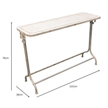 Load image into Gallery viewer, Distressed Finish French Provincial metal Console Table 110x35x78cm