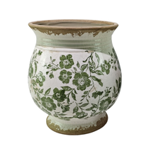 Load image into Gallery viewer, Green Leaf Bulb Shape Vase Lge 22x22x24cm
