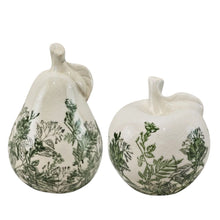 Load image into Gallery viewer, Set of Green Floral Apple & Pear 11.5x11.5x16.5/11x11x11.5cm