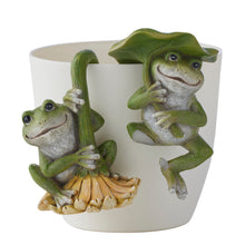 Load image into Gallery viewer, Set/2 Asst Frogs w/ Lilies Pot Hangers