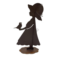 Load image into Gallery viewer, Colourful Girl w/Bird Garden Statue 23.5x11x43cm