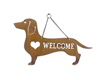 Load image into Gallery viewer, Hanging Laser Cut Welcome Dog w/Heart 47x0.64x29cm (2)