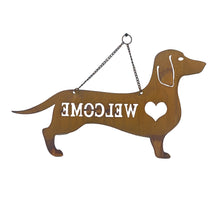Load image into Gallery viewer, Hanging Laser Cut Welcome Dog w/Heart 47x0.64x29cm (2)