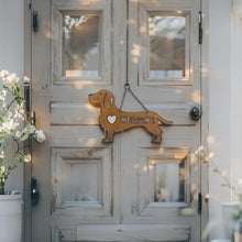 Load image into Gallery viewer, Hanging Laser Cut Welcome Dog w/Heart 47x0.64x29cm (2)