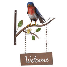 Load image into Gallery viewer, Door Post Welcome Sign W/Colourful Bird 30.5x25x41