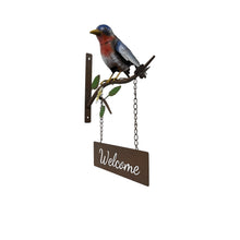 Load image into Gallery viewer, Door Post Welcome Sign W/Colourful Bird 30.5x25x41