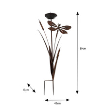Load image into Gallery viewer, Bulrush & Dragonfly Garden Stake W/Birdfeeder 43x13x89cm