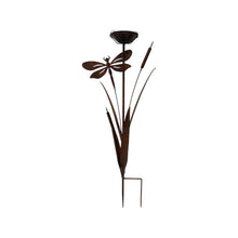 Load image into Gallery viewer, Bulrush & Dragonfly Garden Stake W/Birdfeeder 43x13x89cm