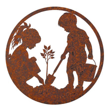 Load image into Gallery viewer, Laser Cut Kids in The Garden Wall Art 60x0.6x60cm