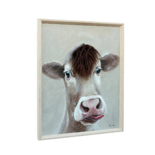 Load image into Gallery viewer, Cow w/Attitude + Artificial Hair Framed Canvas Wall Art 50x60cm