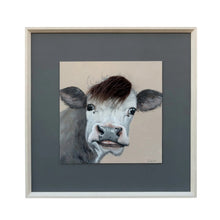 Load image into Gallery viewer, Curious Cow w/Artificial Hair Framed Canvas Wall Art 60x60cm