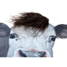 Load image into Gallery viewer, Curious Cow w/Artificial Hair Framed Canvas Wall Art 60x60cm