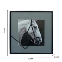 Load image into Gallery viewer, Horse w/3-D Bridle Framed Canvas Wall Art 60x60cm