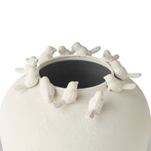 Load image into Gallery viewer, Birds Gather Metal White Large Vase 29x37.5