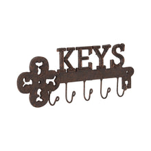 Load image into Gallery viewer, Cast-Iron Trendy Wall Hanging Key w/ 5 Hooks 30.5x4x11.5cm