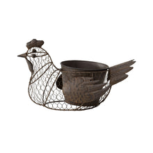 Load image into Gallery viewer, Chicken-Wire Chook w/ Pot & Handle 36x20x11.5-27cm