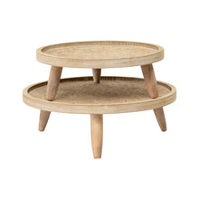 Load image into Gallery viewer, Set/2 Nested Round Footed Mandala Trays 34x11.5/28x10cm