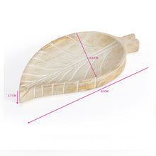 Load image into Gallery viewer, Hand-Carved Mango Wood Leaf-Shape Tray 30x17.5x2.5cm