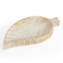 Load image into Gallery viewer, Hand-Carved Mango Wood Leaf-Shape Tray 30x17.5x2.5cm